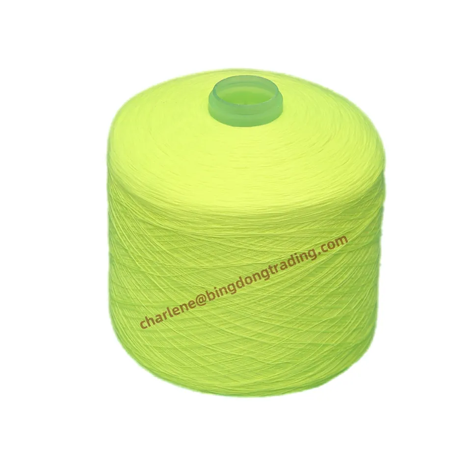Color Polyester Triko Iplik Woven Bag Sewing Spun 100% Yizheng Fiber made Bright Sd Yarn Raw white 20/3