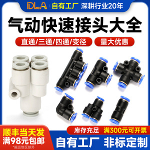 Connecteurs rapides en plastique à quatre voies de type T, de type Y, de type L, réducteurs, raccords rapides pour tuyaux en PU, raccords rapides pour l'air - Product Image 2