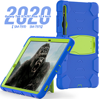 Étui de protection arrière pour tablette Android Samsung Galaxy Tab S7 FE 5G S8 Plus S7 Plus 12,4 pouces avec support