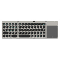 Keyboard Mouse Nirkabel Multi Perangkat Baru Dual-Mode BT + 2.4G Combo Touchpad Lipat Tipis Hitam Switch PC Tablet Laptop