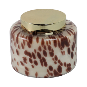 Candela Profumata Decorativa Macchiettata con Coperchio, Stile Pilastro, per Uso Interno ed Esterno - Product Image 4
