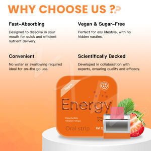 Bande orale dissolvante d'énergie personnalisable Support de supplément d'énergie Film Candy Vitamin Engegy Bande orale - Product Image 6