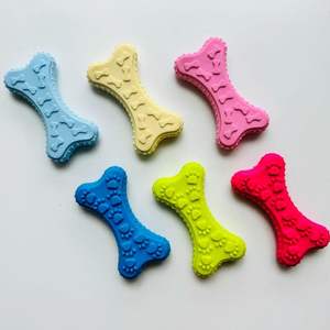 Giocattoli in Gomma per Animali Domestici, Giocattolo a Forma di Impronta di Cane in TPR, Osso Blu da Masticare per Cani - Product Image 6