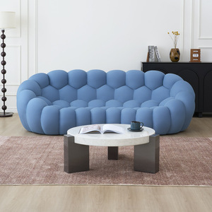 Hochwertige zweisitzige Stoff Bubble Sofa Set Rot Orange Ecke Modernes Sofa für Apartment Hotel Villa - Product Image 1