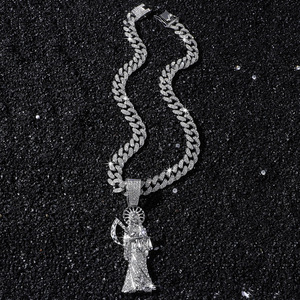 Nuevo Collar con Colgante de Estilo Hip Hop, Chapado en Oro y Plata, con Estatua de Dios de la Muerte, Collares Modernos y Geniales para Hombre, Joyería de Moda al por Mayor - Product Image 3