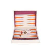 Jeu de Backgammon pour Enfants en Acrylique Lucite, Grand Plateau Premium de 18 pouces et Pièces de Jeu, Gobelets à Dés, Décoration Élégante pour Table Basse