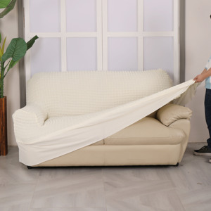 Bọc Ghế Sofa Đặt Làm Từ Nhà Sản Xuất Tấm Bọc Co Giãn Bọc Ghế Sofa Màu Trắng Có Chân Tường - Product Image 4