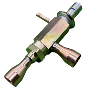Válvula de derivación de gas caliente de latón ajustable de 0~12 bar para piezas de calentadores con ODF de 22 mm que logra una presión de evaporación/condensación constante - Product Image 1