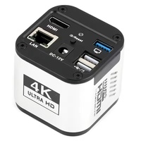 Microscopio Industrial 4K Ultra HD con Montura C, LAN, Wifi, USB, para Medición, Soldadura, Inspección de PCB, con Cámara de Grabación de Video