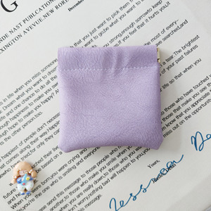 Mini Coin Jewelry Earphone Storage <b>Bag</b> 9cm Spring Clip Portable Self Closing Square Solid Color Pink Yellow Purple Green - Product Image 4