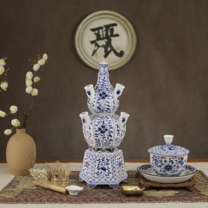Chinois vieux bleu blanc porcelaine <span class=keywords><strong>tulipe</strong></span> fleurs motif <span class=keywords><strong>Vase</strong></span> minimaliste classique oriental chinois décoration pour un usage de mariage - Product Image 6