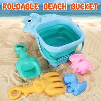 Kit de construction de château de sable pliable pour la plage avec moules et pelles, seau pliable, pelles et râteaux de plage, jouet pour creuser le sable