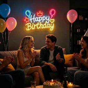 Happy Birthday Neon LED Indoor Hanging Ambient Light Shop <b>Sign</b> Wall Decoration Light Entrance Indicator Lighting <b>Sign</b> 5V 12V - Product Image 6