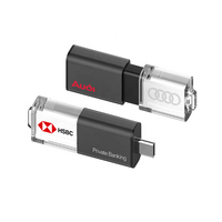 Nueva llegada USB key UTC221 Acrílico Tipo-C USB Flash para teléfono Memorias personalizadas USB con logotipo LED