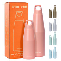 Bouteille d'eau sport à double paroi isolée sous vide en acier inoxydable 304 à col étroit, couleur personnalisée, directement de l'usine, pour la salle de sport