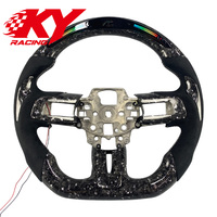 Volant de direction personnalisé en fibre de carbone forgée avec LED pour Ford Mustang S550 GT350 GT500 Coupé, pour Shelby V8 Super Snake Mach1