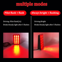 Nouvelles lampes de signalisation de sécurité LED 12V pour l'extérieur de la voiture, feux de freinage, de travail, de recul, 15/16/20 LED, carrées, triangulaires, clignotantes