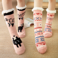 Nouvelles chaussettes Sherpa doublées en polaire antidérapantes pour le sol d'hiver thermique