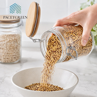Pot de conservation en verre avec couvercle à clip, hermétique, sans BPA, écologique, compatible lave-vaisselle, pour aliments secs, céréales, épices, empilable