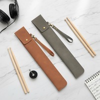 Sac pour baguettes de batterie en cuir PU, étui portable pour baguettes avec sangle, pochette compacte pour baguettes pour batteurs