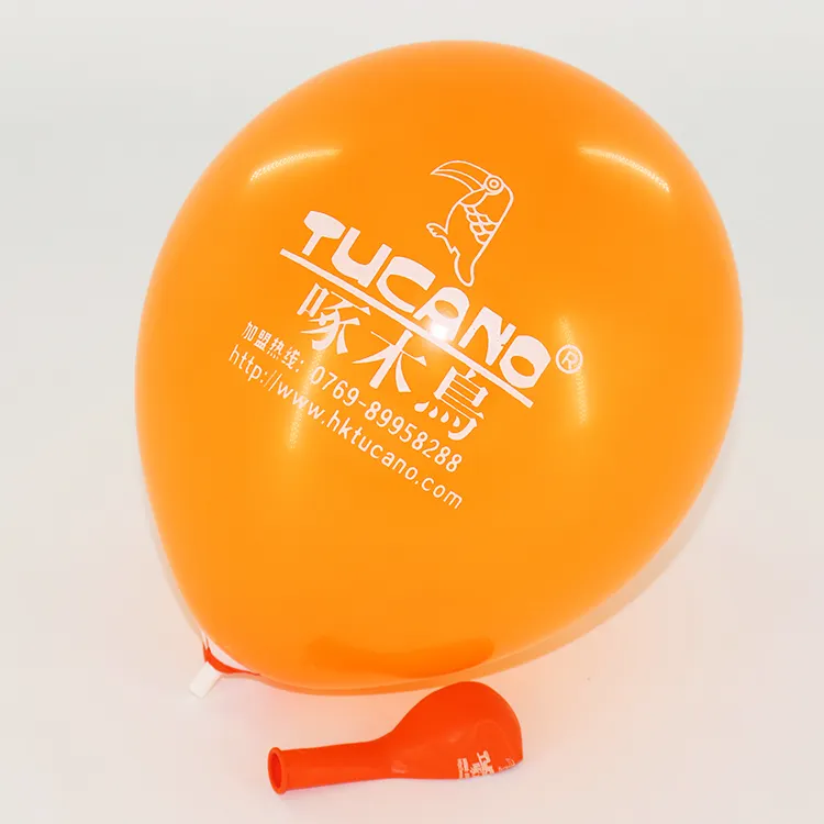 Globos de látex publicitarios de forma redonda de color naranja de 12 pulgadas