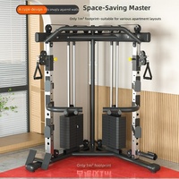 Máquina de Poleas Multifuncional Todo en Uno con Cable de Acero para Gimnasio en Casa o Comercial, con Pila de Pesas de 70 kg