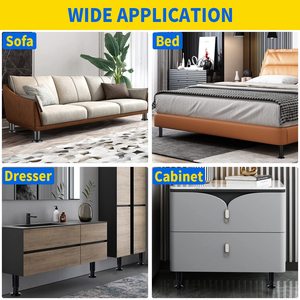 <span class=keywords><strong>Pieds</strong></span> de chaise en acier inoxydable Pinnacle Resolute, modernes et réglables, avec base améliorée pour lit et canapé - Product Image 6