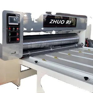 Zhuori High Speed Corrugated Cardboard Carton Box Making Machine Semi Automatic Chain Feeder Printing Slotting Machine Provided