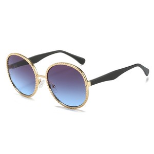 Lunettes de soleil à monture ronde <span class=keywords><strong>pour</strong></span> femmes, design Unique, dégradé, métal, dentelle, 2023 - Product Image 5