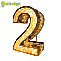 Lettres en acier inoxydable personnalisées XDsign avec éclairage LED, lettres en relief irisées, enseigne publicitaire 3D, étanche IPX7, décoration multicolore