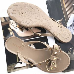 Women's <b>Big</b> Size Rivet Flip Flops Durable PVC Waterproof Beach <b>Slippers</b> Winter Non-Slip Footwear Wholesale - Product Image 2