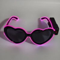 Coeur paillettes EL lunettes de soleil lumineuses nouveaux accessoires photo de fête pour anniversaire et mariage LED éclairer les lunettes