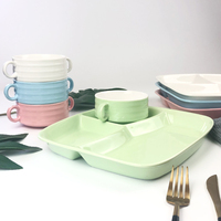 Assiette à compartiments en porcelaine avec logo personnalisé, plat de service en céramique, plat à dessert, plat de cuisson, compatible micro-ondes et lave-vaisselle