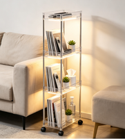 Étagère de rangement roulante portable à trois niveaux, chariot mince multifonctionnel pour cuisine, bureau, outils, fleurs