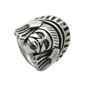 yunnique <b>Titanium</b> Steel Face <b>Ring</b> Retro Geometric Unisex Jewelry Gift Silver 26051 - Product Image 1