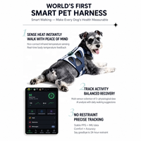 Harnais intelligent pour la santé des animaux de compagnie, traceur GPS pour chien avec moniteur de fréquence cardiaque et de température cutanée, étanche IP67, harnais intelligent pour la santé des chiens