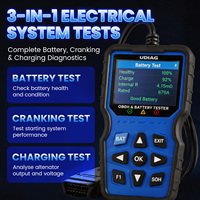 Escáner OBD2 2 en 1 UDIAG CR810 y Probador de Batería para Autos y Camiones de 12V/24V, Lector de Códigos OBDII Completo, Herramienta de Diagnóstico del Sistema Eléctrico