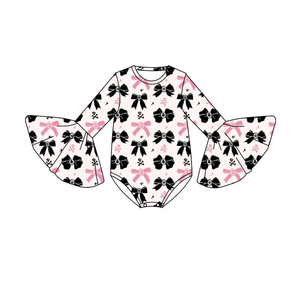 Lindo mono de Halloween con estampado para bebé recién nacida, manga larga acampanada y broche en la entrepierna - Product Image 3