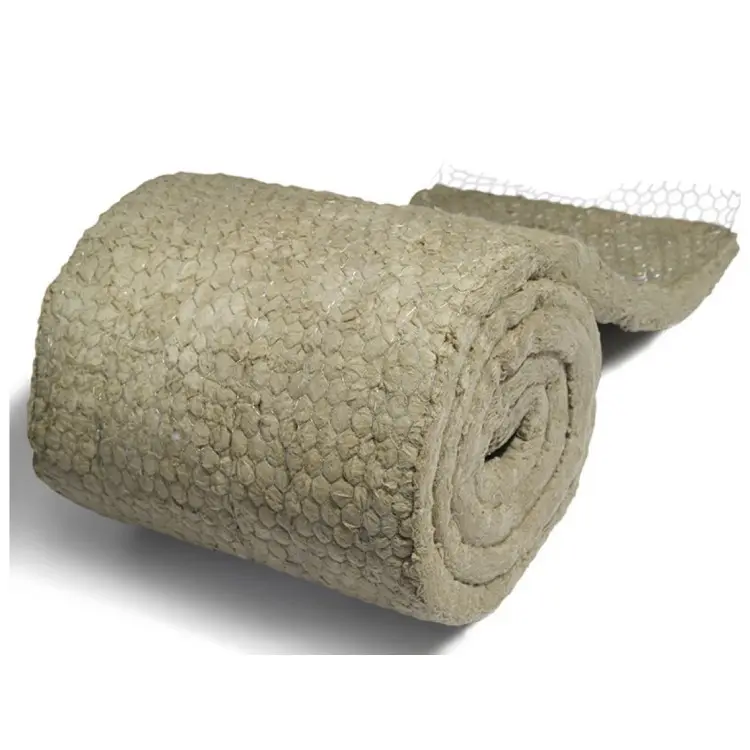 Wire mesh basalt wool thermal duct insulation rock wool wire-meshed blanket