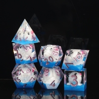 MINI PLANET Jellyfish Drifter Dice Set, jeu de dés polyédriques en résine faits à la main avec des bords tranchants pour les jeux de table TRPG Dungeons&Dragons