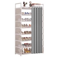 Étagère à chaussures en métal détachable à 4/5 niveaux avec housse anti-poussière, organisateur antirouille pour sacs et outils pour le salon