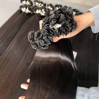 Extensions de cheveux humains vierges de temple indien brut 100% cuticules alignées 22 "24" Extension de cheveux à pointe plate U I F V Tip Hair Vendor
