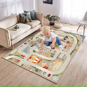 Non toxique fausse laine tapis salle de jeux pépinière enfants tapis de jeu anti-déversement doux imprimé Polyester tapis lavable en Machine <span class=keywords><strong>antidérapant</strong></span> - Product Image 3