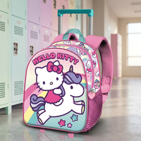 Karactermania Mochila 3D Pequeña con Ruedas de Unicornio, USB, Poliéster