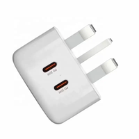 UK-Stecker 40W Schnellladung PD Typ-C Adapter 3-Pin-Buchse Tipo C USB-C Wandladegerät Netzteil mit Einzelhandelsverpackung