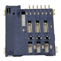 Connecteur de carte Micro SIM 6 broches 1,35H, type Push-Push, support de plateau femelle, accessoire pour téléphones IoT et applications tablettes