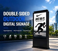 Affichage numérique extérieur double face sur pied, haute luminosité 4K 3000cd, IP65, pour ville intelligente