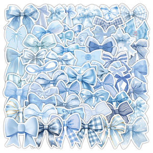 Pegatinas Decorativas Adhesivas con Lazo Azul de Dibujos Animados, Impermeables, Estilo Nórdico, de Alta Calidad - Product Image 1