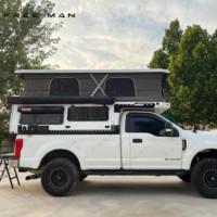 Remorque de camping moderne en alliage d'aluminium léger pour camionnettes, tente de toit, mini-caravane