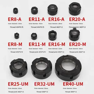 ER-Gewindekappen mit Rechtsgewinde ER8/ER11A/ER16/ER20/ER25/ER32/ER40/ER50 UM-Typ 3 Monate Garantie - Product Image 2